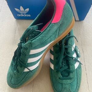 adidas Gazelle Indoor Collegiate Green Lucid Pink (Women's) Style ID: IG5929